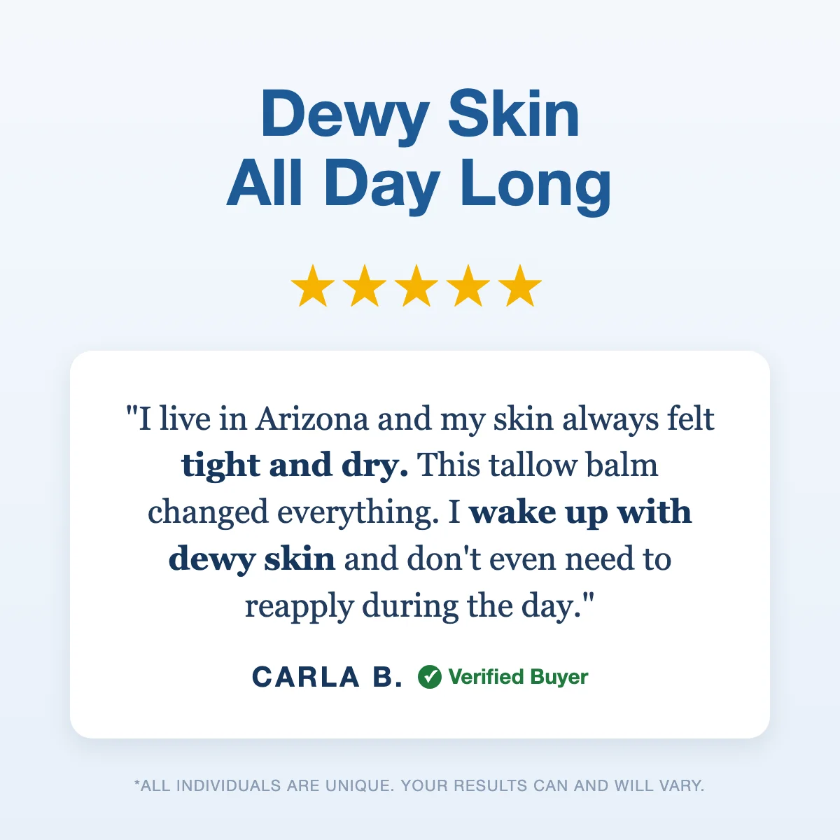 Verified customer testimonial